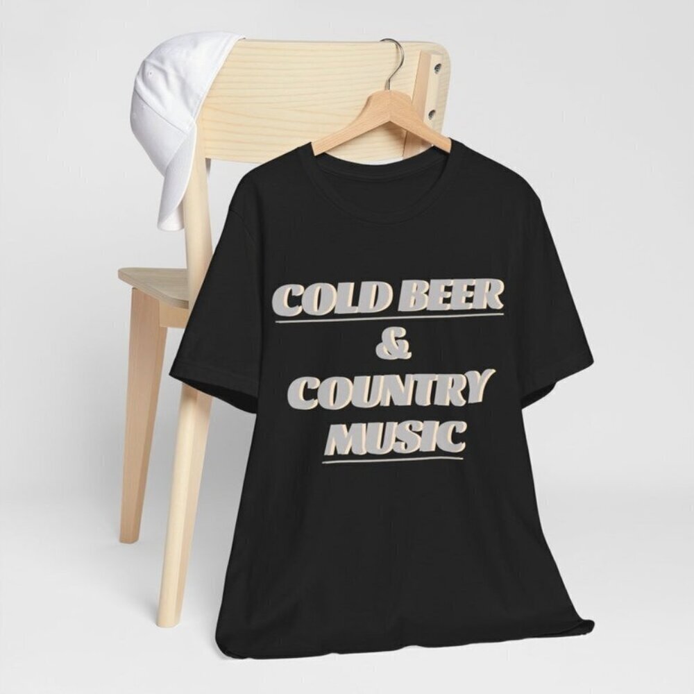 Cold Beer And Country Music Concert Drinking Graphic Fan T-Shirt